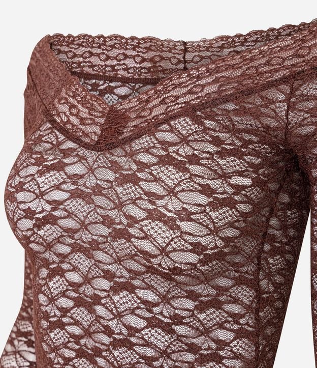 Blusa Manga Flare en Encaje con Escote Hombro a Hombro 6