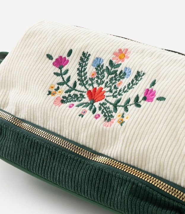 Neceser Trapecio en Terciopelo con Estampa Floral 4