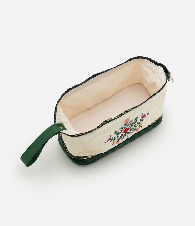 Neceser Trapecio en Terciopelo con Estampa Floral 6