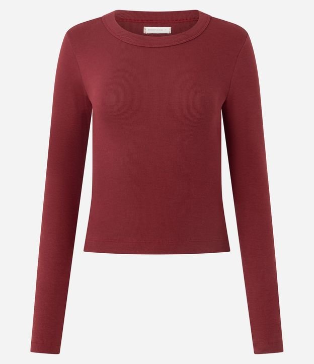 Blusa Básica Acanalada en Rib con Cuello Redondo 2