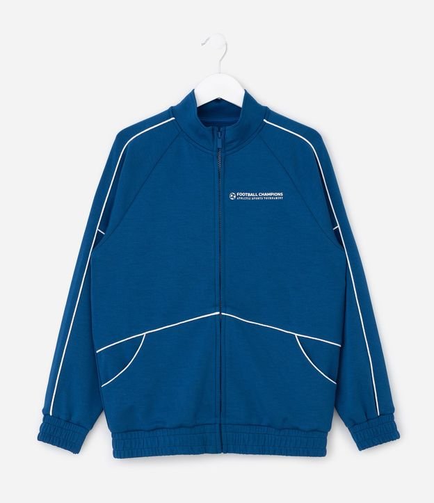 Campera Infantil con Cuello Alto y Rayas Contrastantes-Talle 5 a 16 años 2