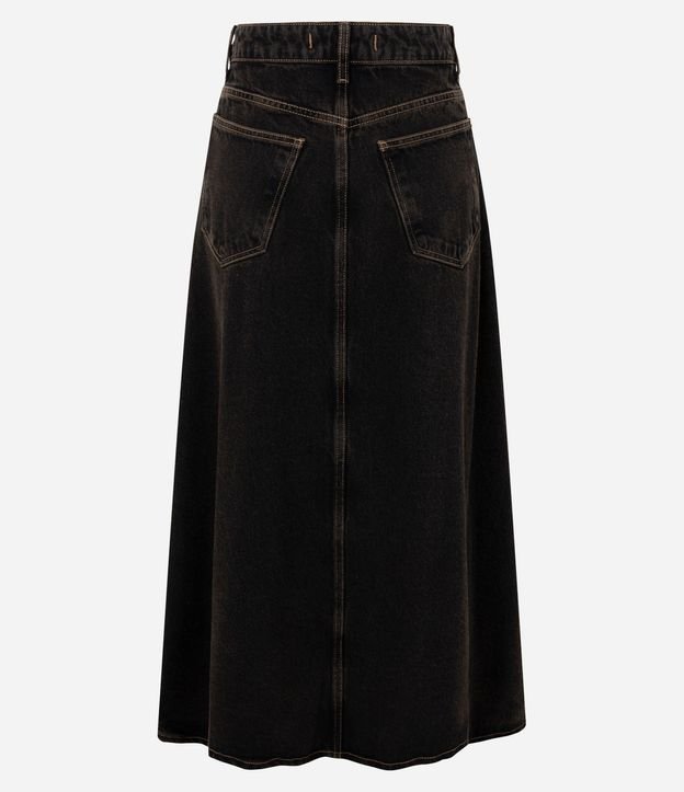 Pollera Midi en Jeans con Cintura Mediana 6