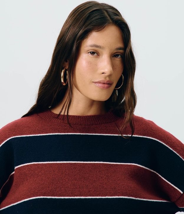 Blusa Manga Larga en Punto Listrado