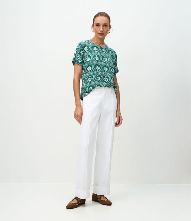 Blusa Recta en Viscolycra con Estampa Abstracta 2