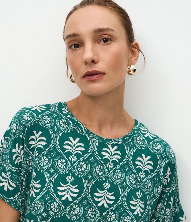 Blusa Recta en Viscolycra con Estampa Abstracta 3