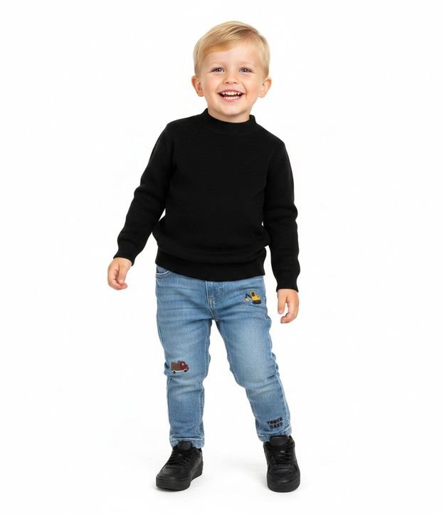 Sueter Infantil en Punto con Cuello Alto – Talle 1 a 6 años