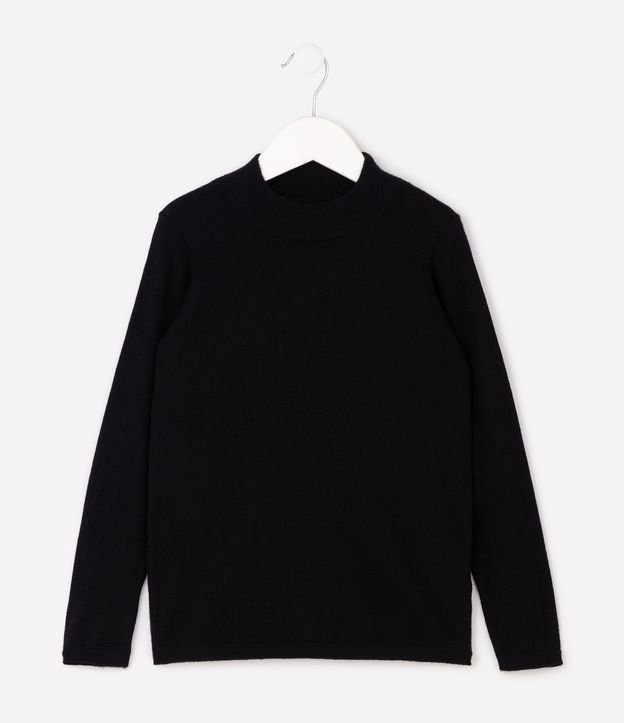 Sueter Infantil en Punto con Cuello Alto – Talle 1 a 6 años 2