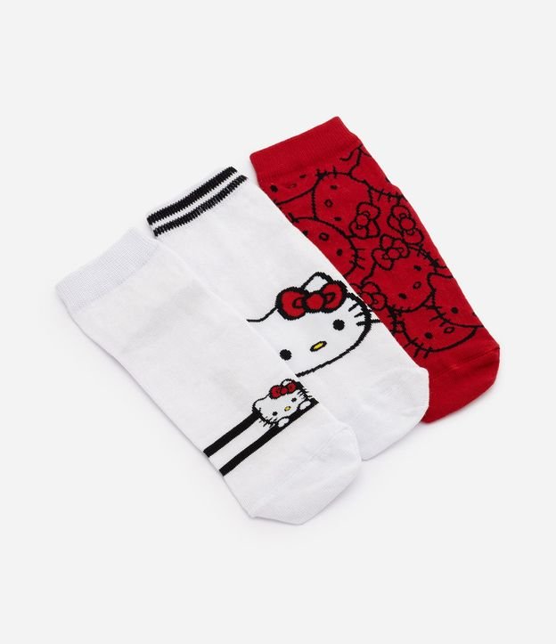 Kit 03 Medias Caña Corta con Estampa de Hello Kitty 5