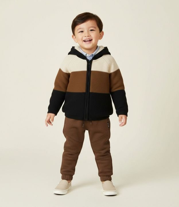 Campera Infantil en Punto con Forro en Sherpa – Talle 1 a 6 años 1