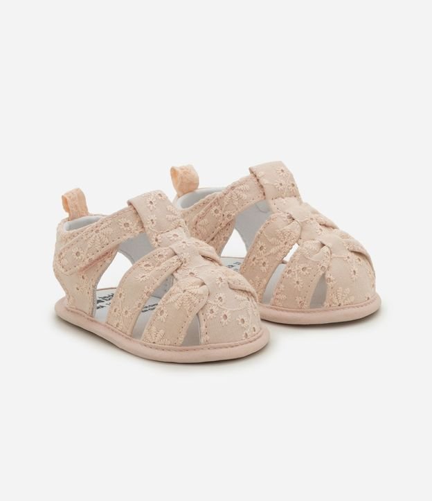 Sandalia Bebe en Broderie con Velcro - Talle 13 a 19