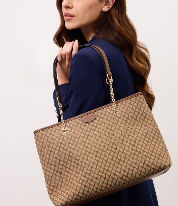 Cartera Hobo Grande en PU con Textura Geométrica