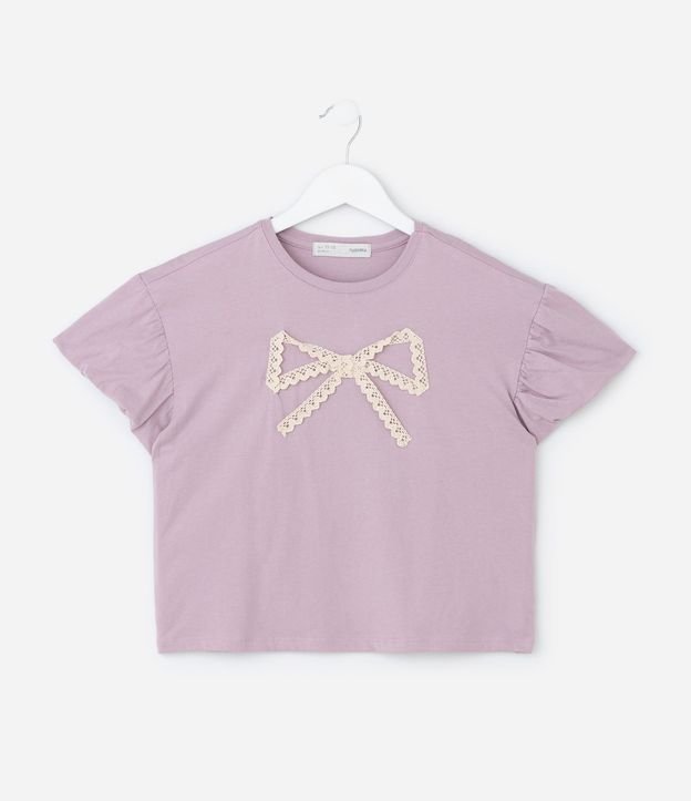 Blusa Infantil con Lazo Bordado en Encaje – Talle 5 a 14 años 2
