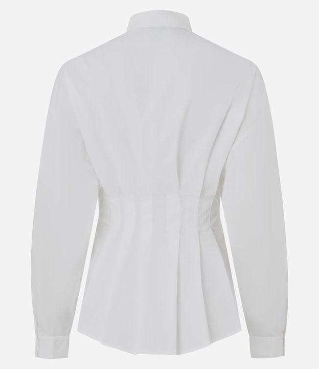 Camisa Acinturada con Pliegues en Tricolina 6