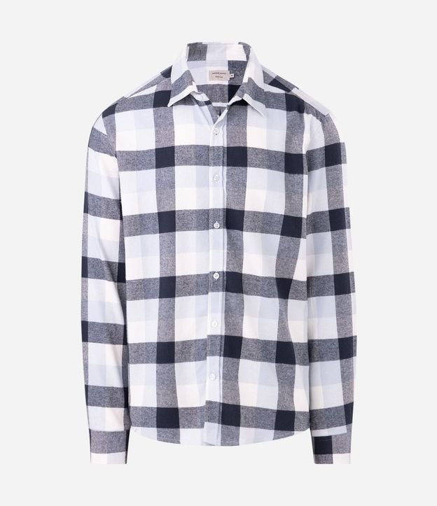 Camisa Comfort en Algodón con Estampado de Cuadros y Mangas Largas 5