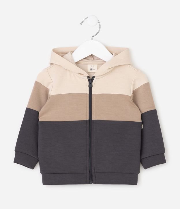 Campera Infantil en Modal con Capucha y Recortes – Talle 0 a 18 Meses 2