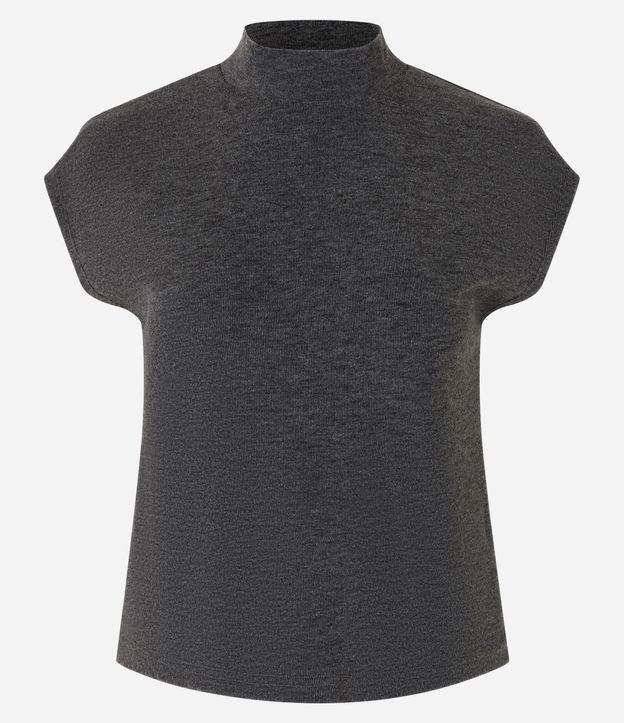 Blusa en Rib con Cuello Alto
