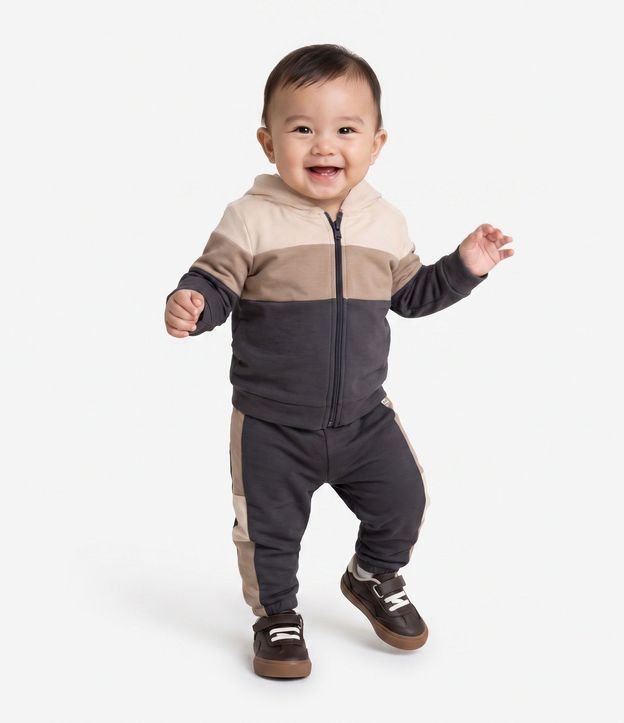 Pantalón Infantil en Modal con Raya Lateral - Talle 0 A 18 Meses