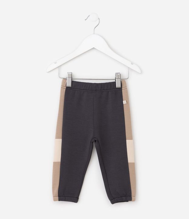 Pantalón Infantil en Modal con Raya Lateral - Talle 0 A 18 Meses 2
