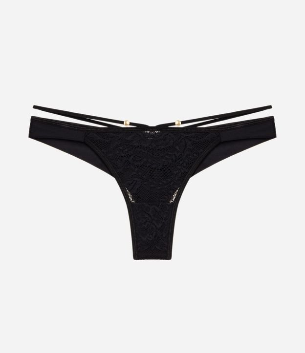 Bombacha Bikini Hilo con Tiras Dobles y Adornos 5
