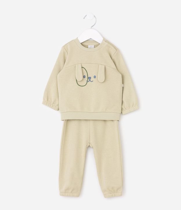 Conjunto Bebé Algodón con Bordado Osito – Talle 0 a 18 Meses 2