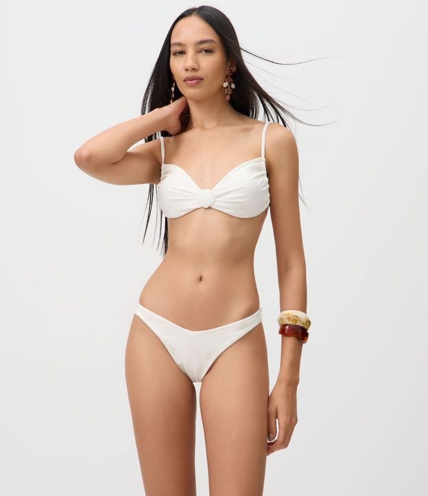 Bikini Top Media Taza con Bordado y Adorno de Caracola 2