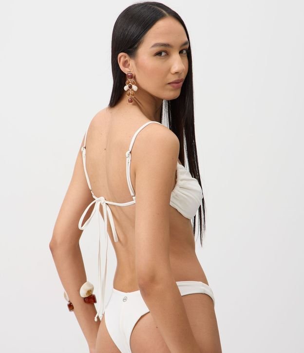 Bikini Top Media Taza con Bordado y Adorno de Caracola 4
