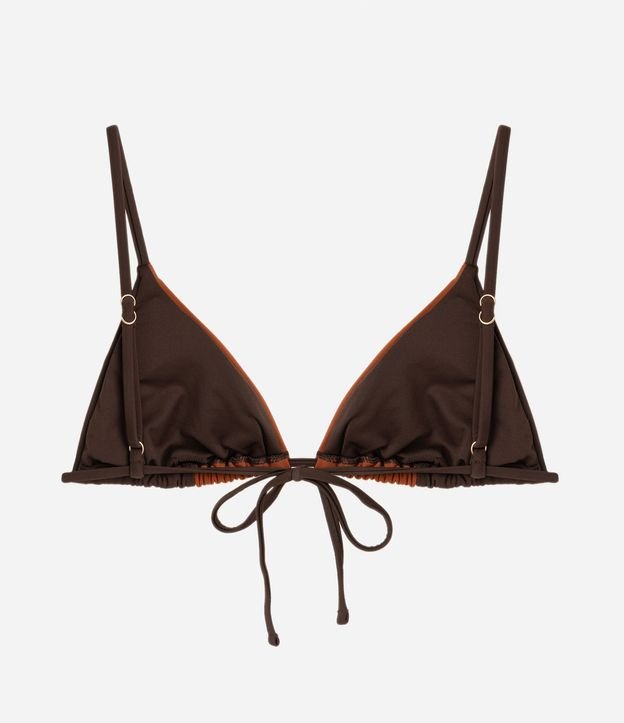 Bikini Top Triangular Fruncido con Bordado de Palmeras 6