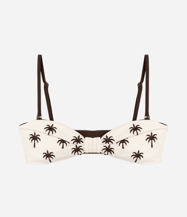 Bikini Top Bandeau Doble Faz con Bordado de Palmeras 5