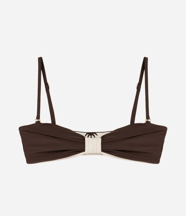 Bikini Top Bandeau Doble Faz con Bordado de Palmeras 8