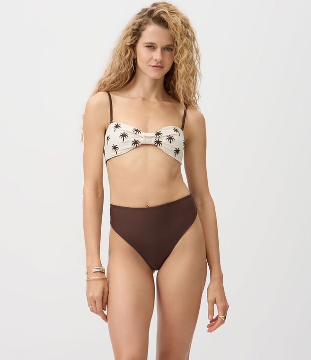 Bikini Top Bandeau Doble Faz con Bordado de Palmeras 2