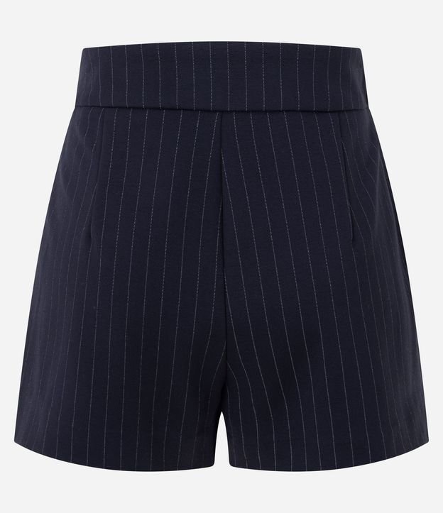 Short Pollera Sastre en Punto Roma con Cinturón Lateral y Raya de Tiza 6