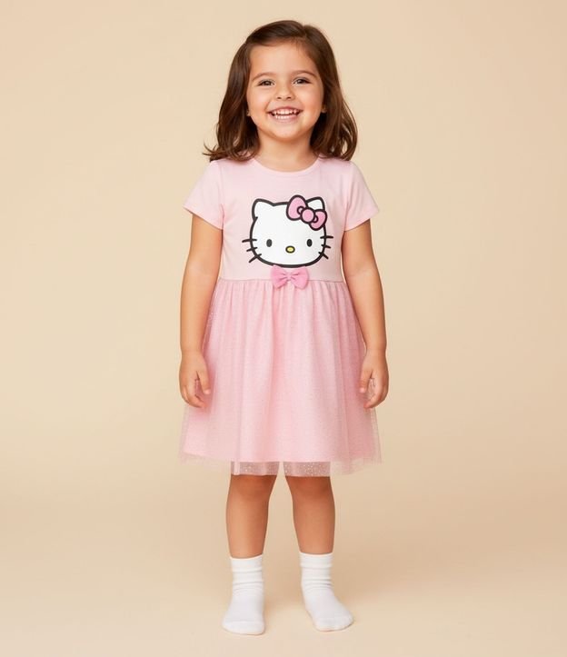 Camisón Infantil con Estampa de Hello Kitty y Pollera de Tule – Talle 3 a 8 años