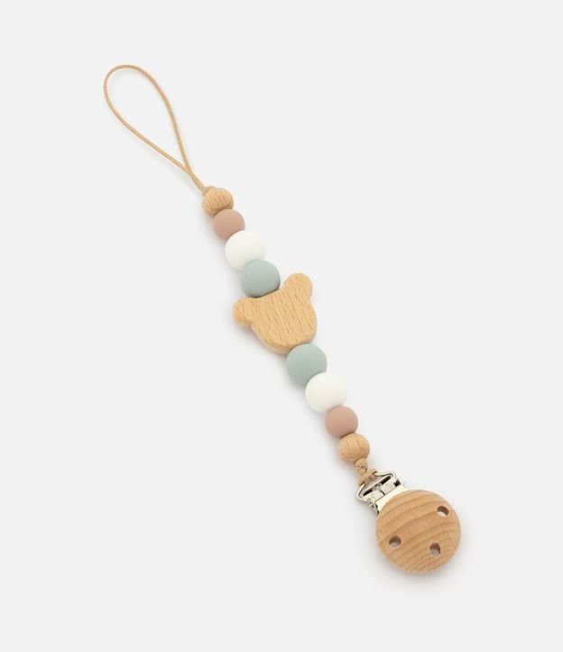Prendedor de Chupeta en Silicone con Oso - Talle U
