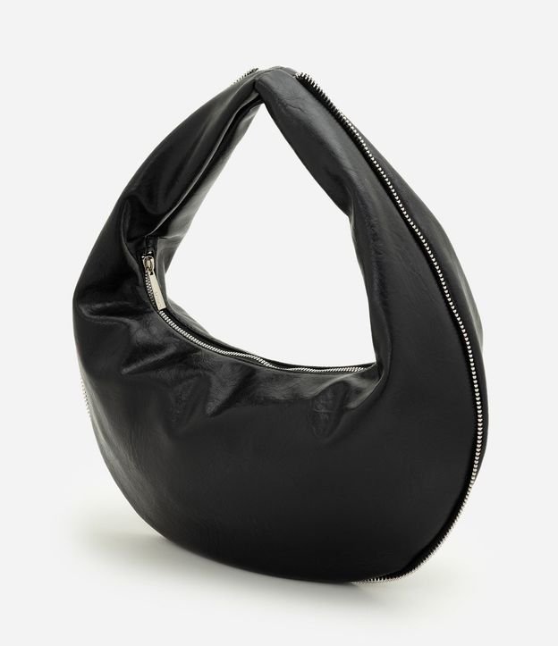 Bolsa Baguette Mediana en PU con Formato Curvo