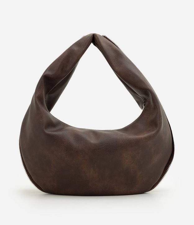 Bolsa Baguette Mediana en PU con Formato Curvo 4