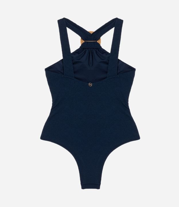 Malla Halter en Microfibra Texturizada con Adorno de Paja 6