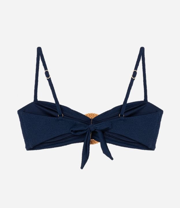 Bikini Top Bandeau en Microfibra Texturizada con Adorno de Paja 6