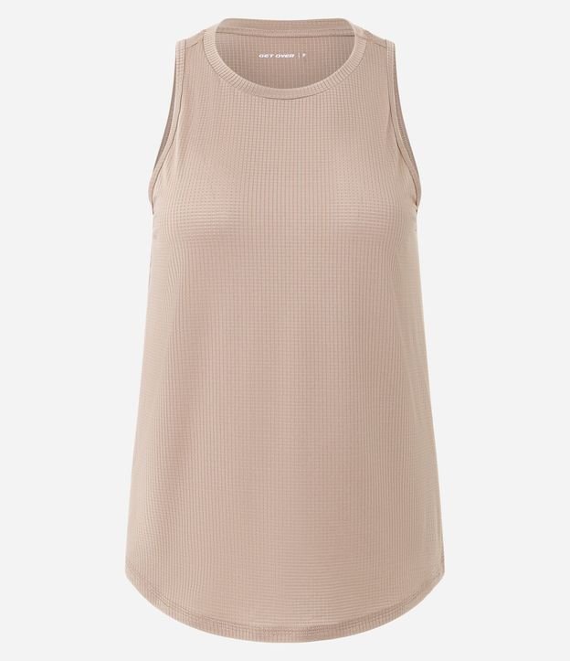Musculosa Deportiva en Microfibra Texturizada y Bajo Redondeado 5