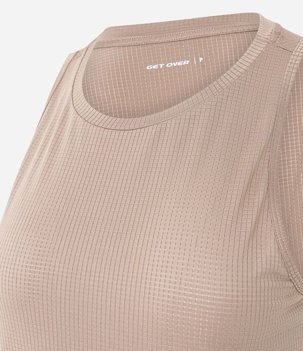 Musculosa Deportiva en Microfibra Texturizada y Bajo Redondeado 6