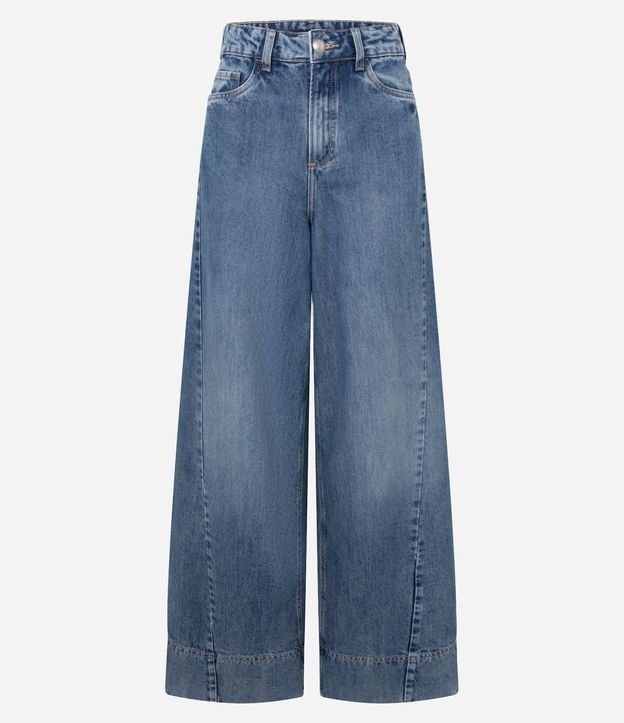 Pantalón Pantalona en Jeans con Detallamento Delantero y Cintura Alta 3