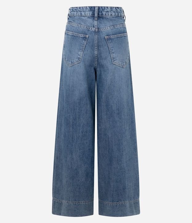 Pantalón Pantalona en Jeans con Detallamento Delantero y Cintura Alta 4