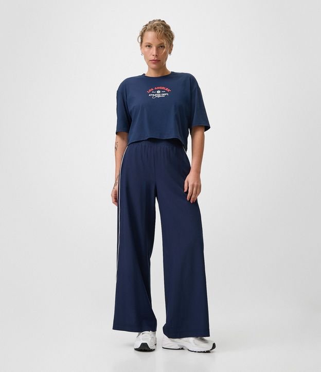 Pantalón Recto Deportivo con Friso Contrastante 1
