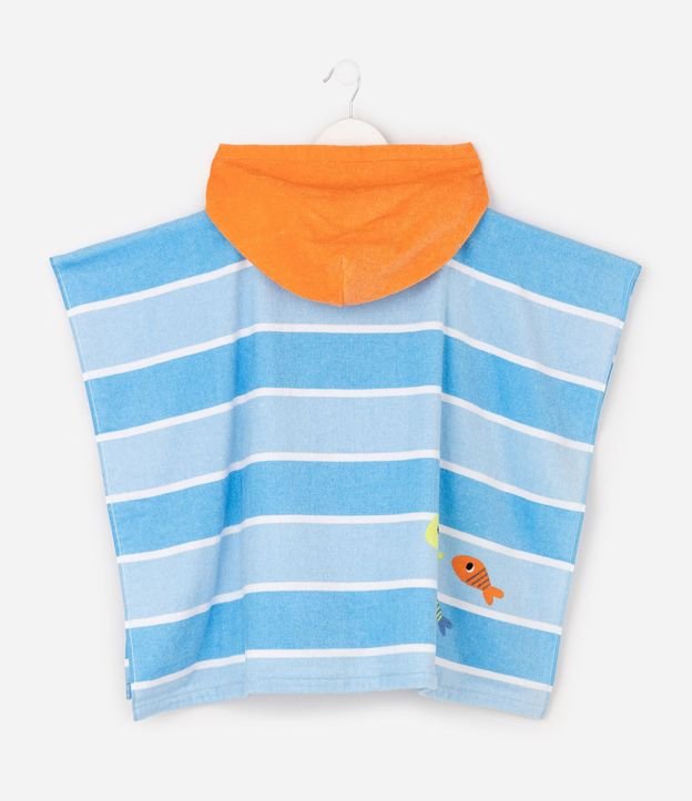 Poncho Infantil Atollado con Estampa de Fondo del Mar - Talle U 3