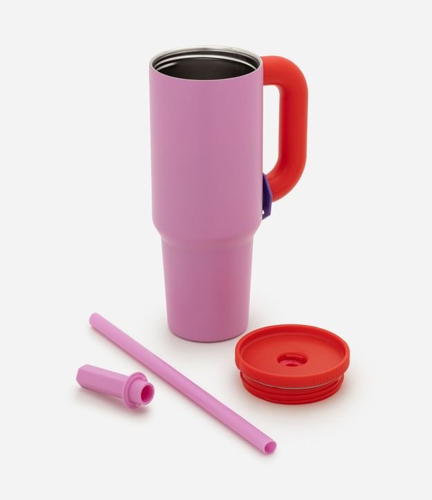 Vaso Térmico en Acero Inoxidable con Pajita 1,2L 5