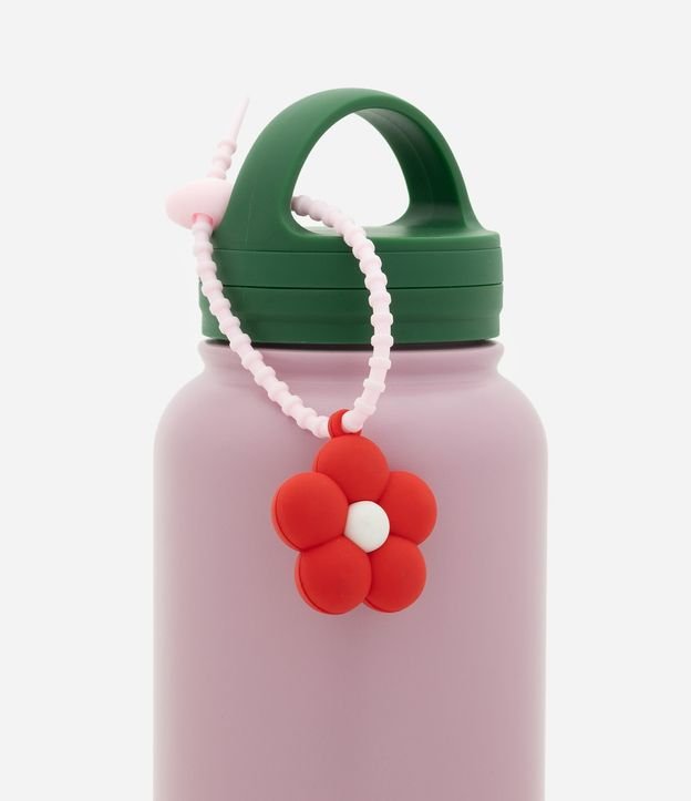 Botella en Metal con Asa y Decoración de Flor Delicada 4