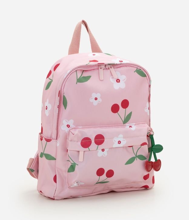 Mochila Infantil con Estampado y Llavero de Cereza - Talle U