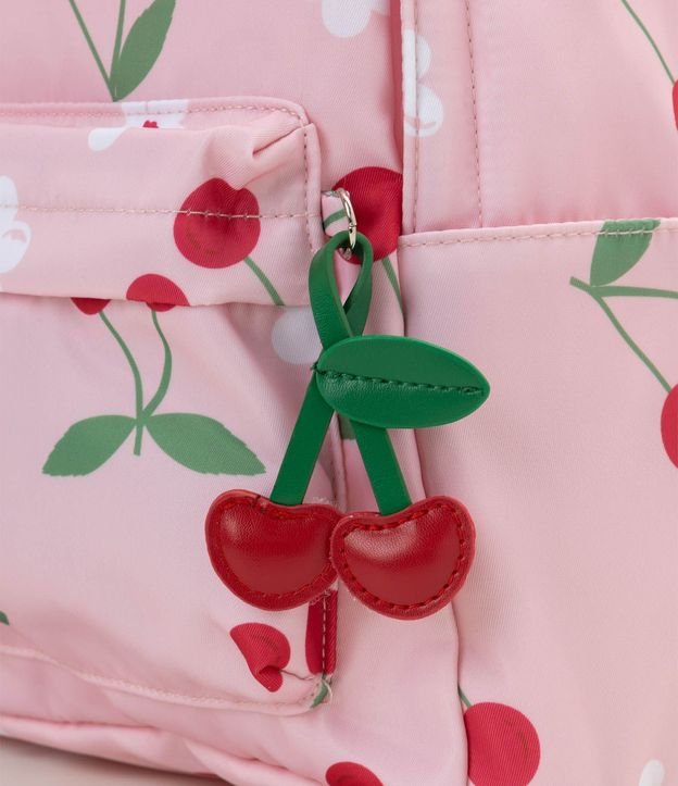 Mochila Infantil con Estampado y Llavero de Cereza - Talle U 4