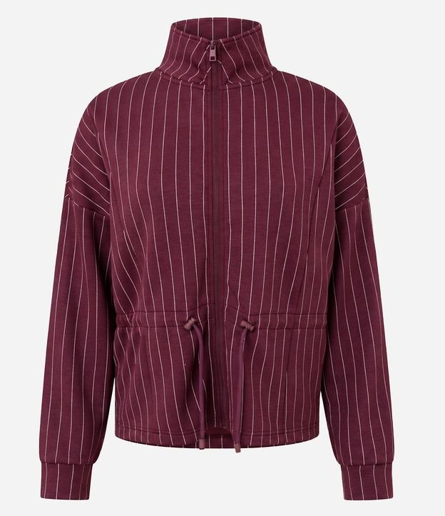 Campera Parka Deportiva en Microfibra con Estampado Rayada 5