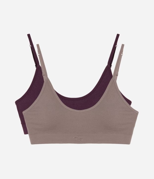 Kit 02 Soutiens Top en Poliamida Seamless con Copa Desmontable