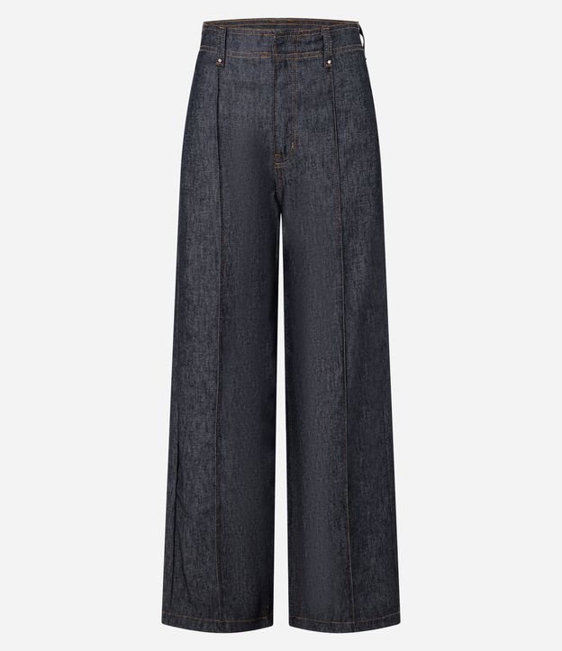 Pantalón Wide Leg en Jeans con Cintura Alta y Cintura Sastre 5